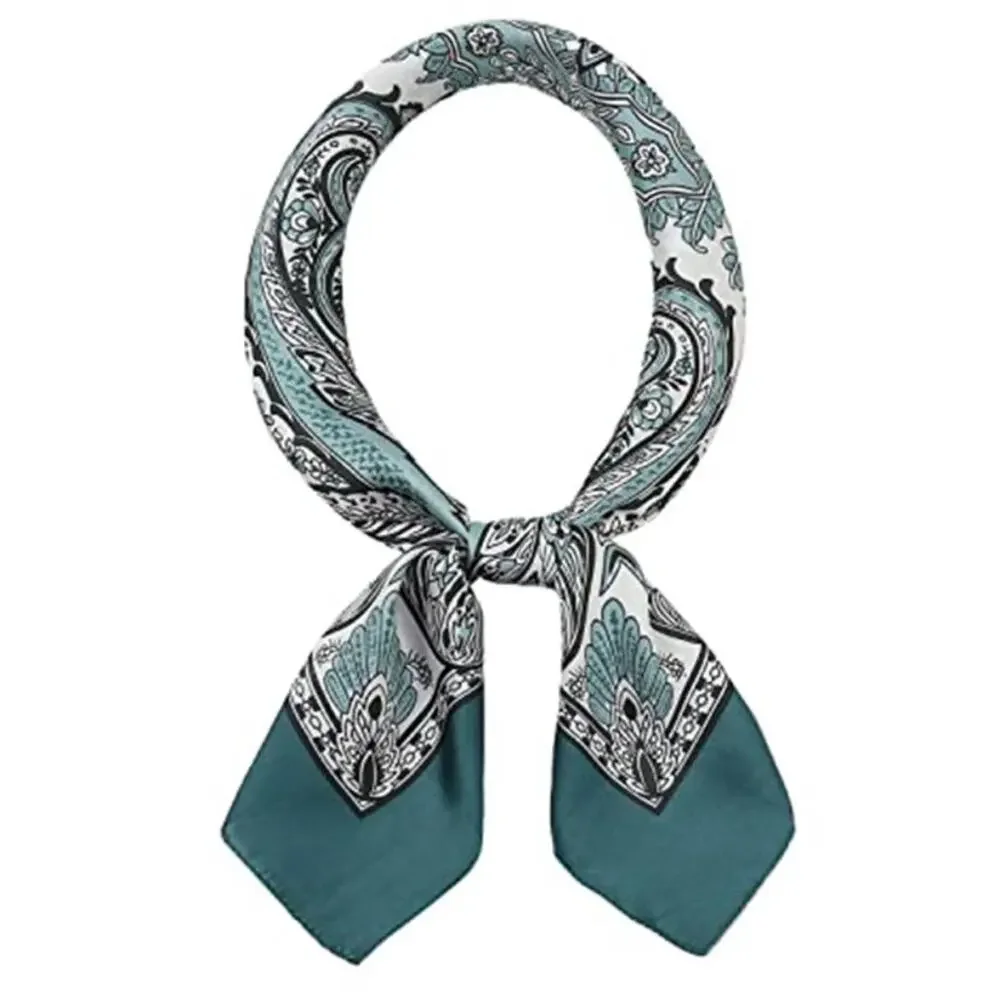 Turquoise Color Head Hair Scarf Like Satin Silk Scarf Sleeping Hair Wrapping